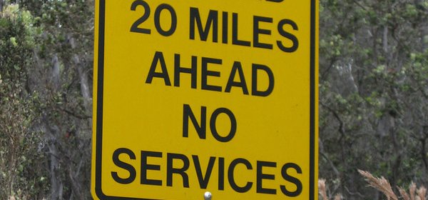 Sign showing closure