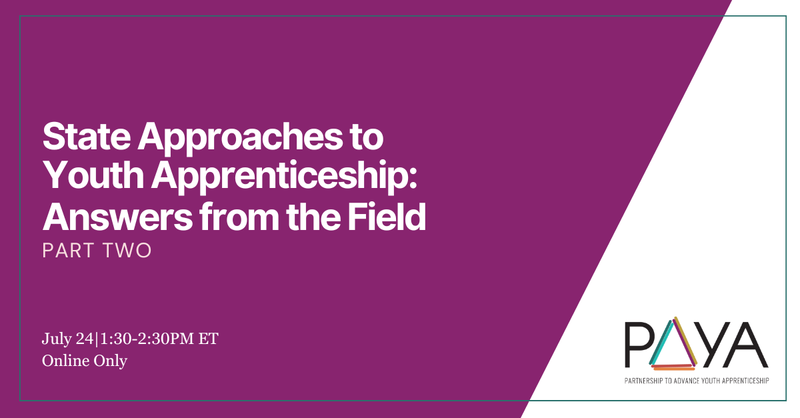 Banner image for state approaches to youth apprenticeship webinar