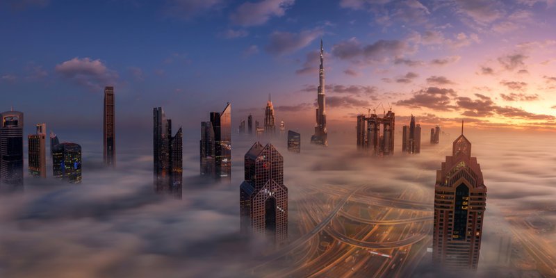 Dubai in Clouds