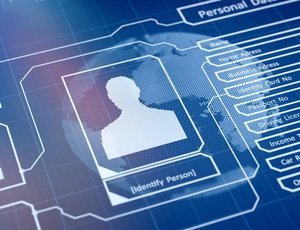 Person identity concept with touch screen biometrics security