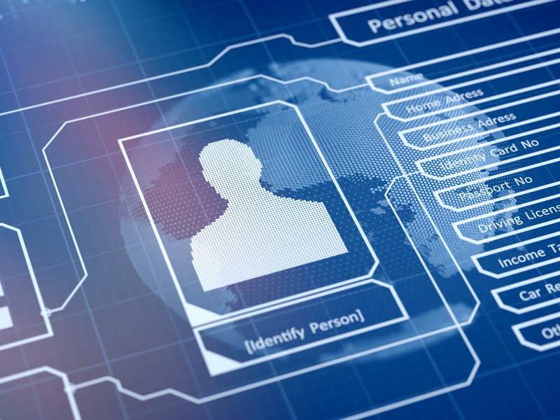 Person identity concept with touch screen biometrics security