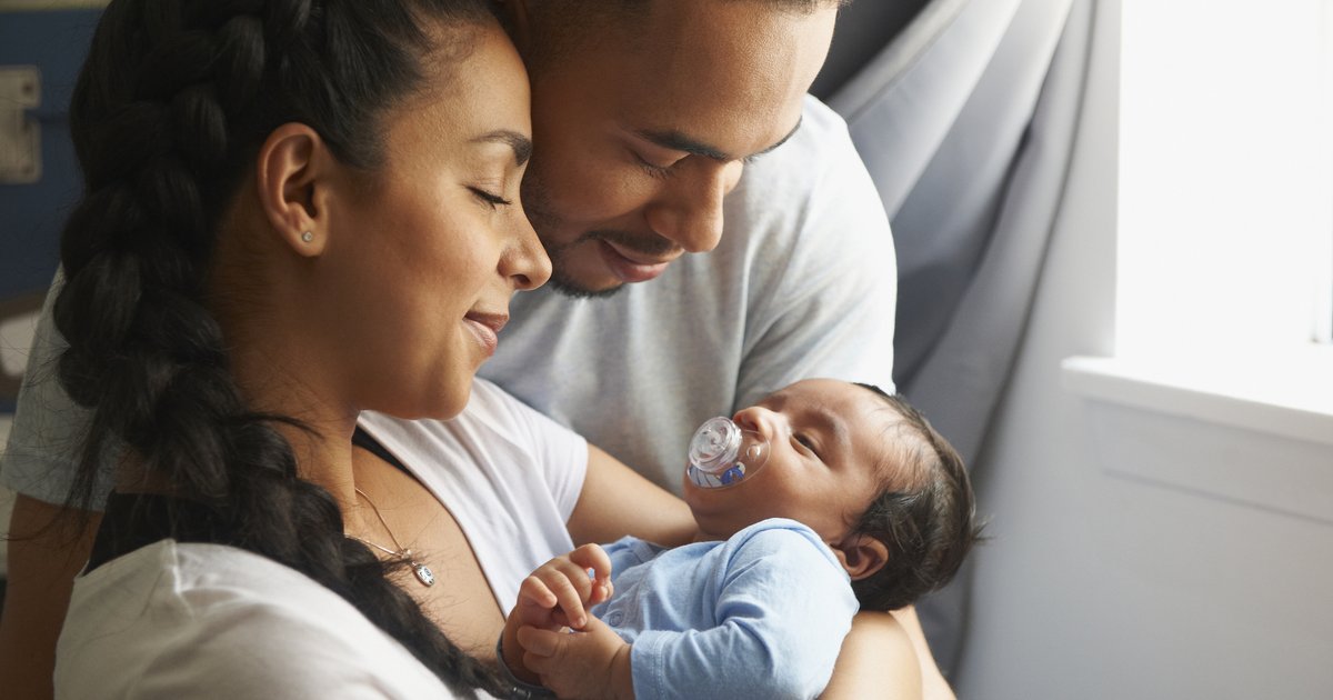 Family with newborn baby