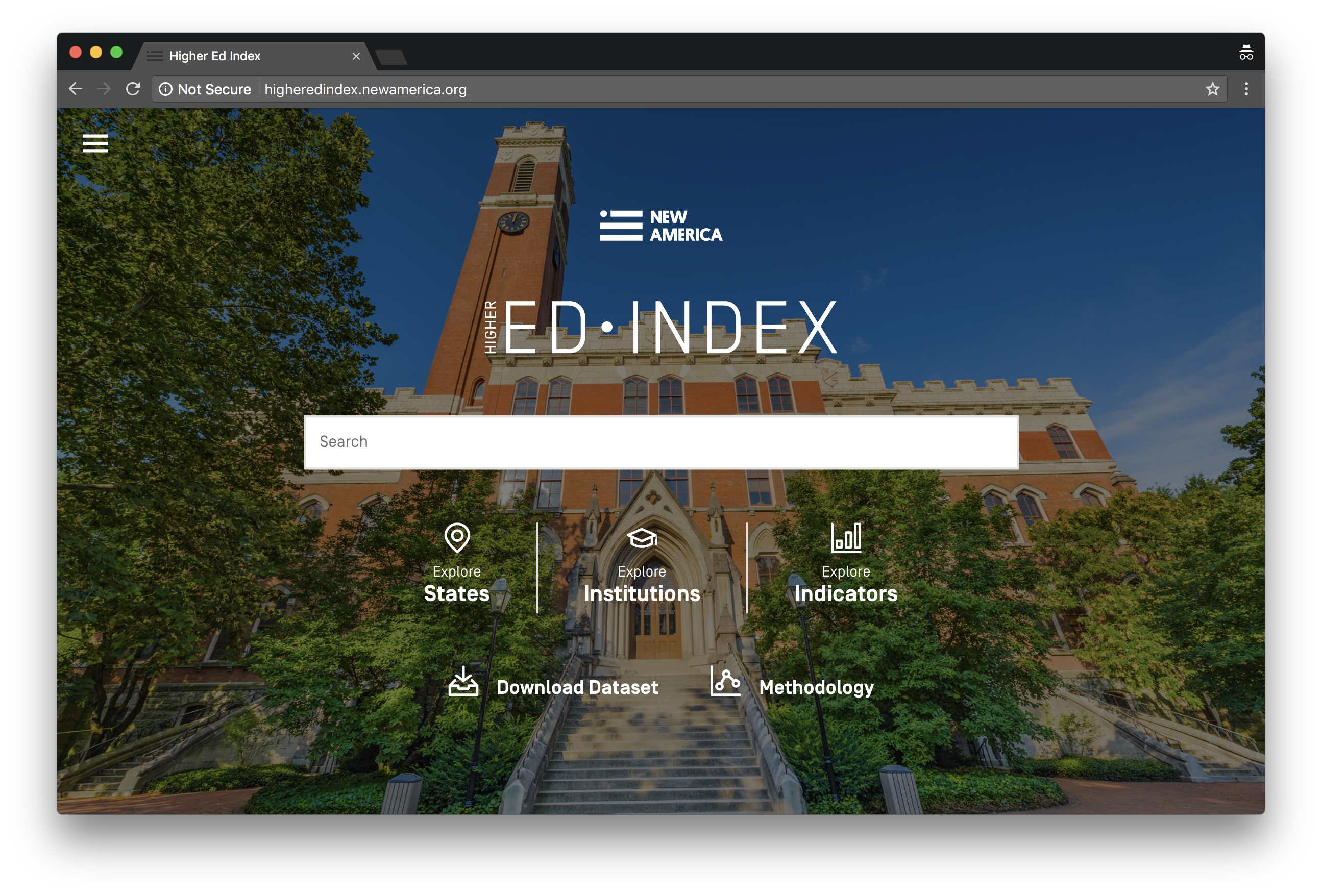 Higher Ed Index screenshot