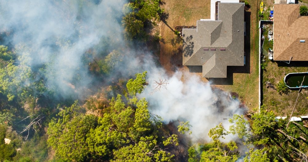 Fire near a House