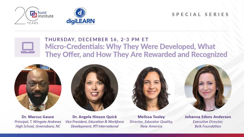 Hunt Institute micro-credentials webinar panelists