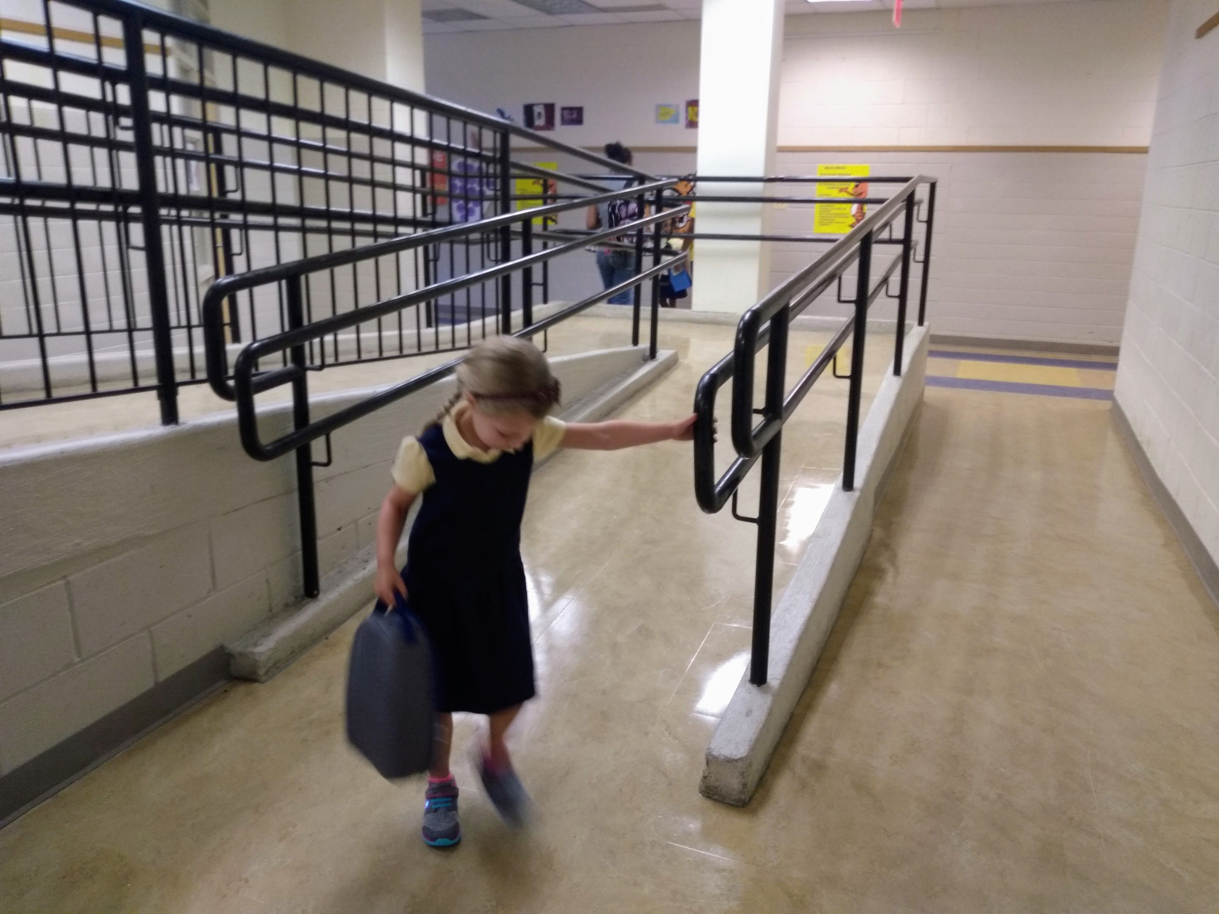 walking to kindergarten