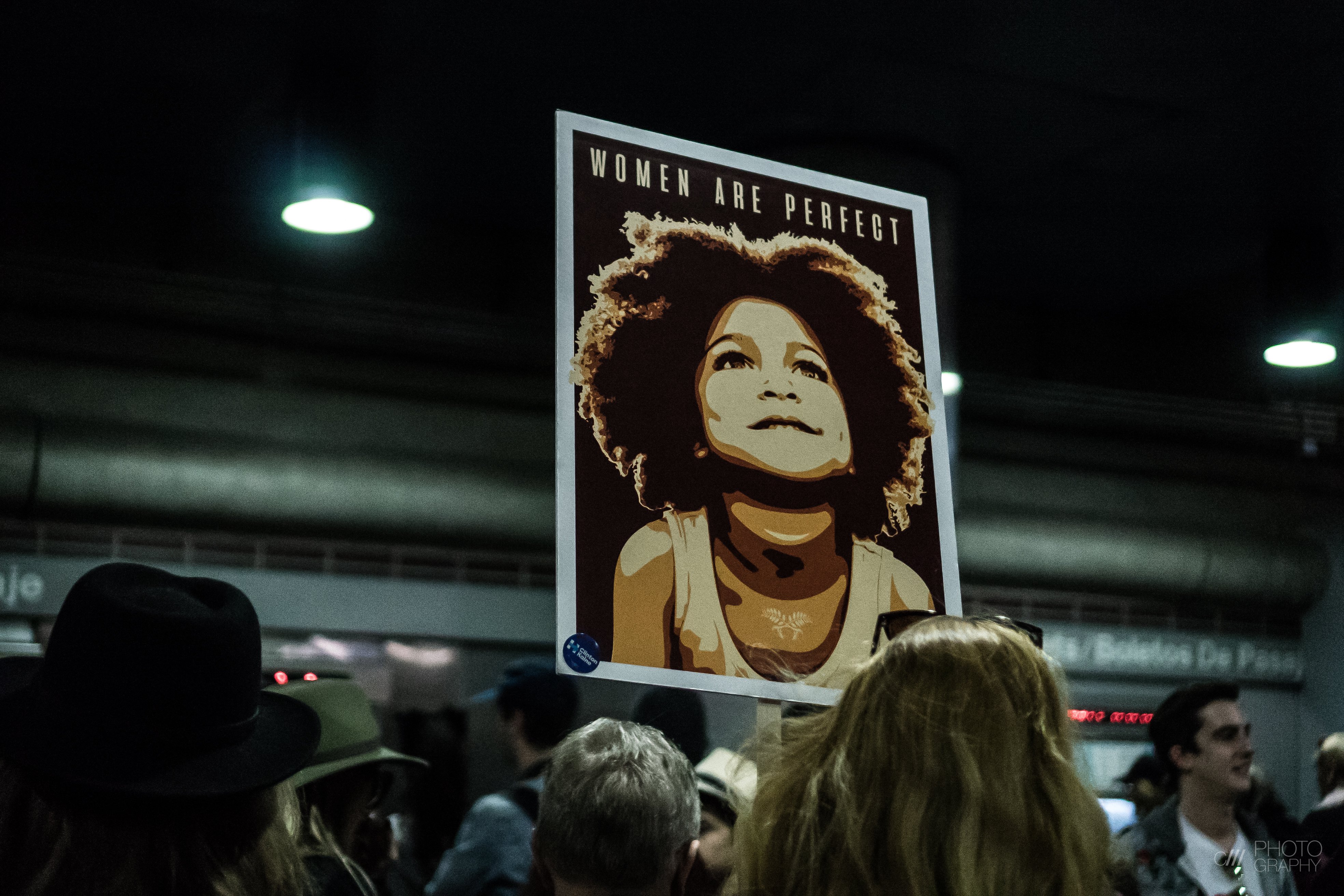 Protest sign: Women are Perfect