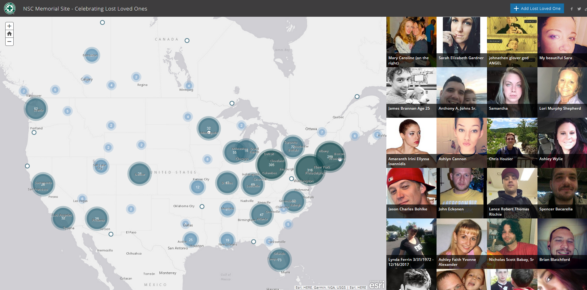 lost loved ones map