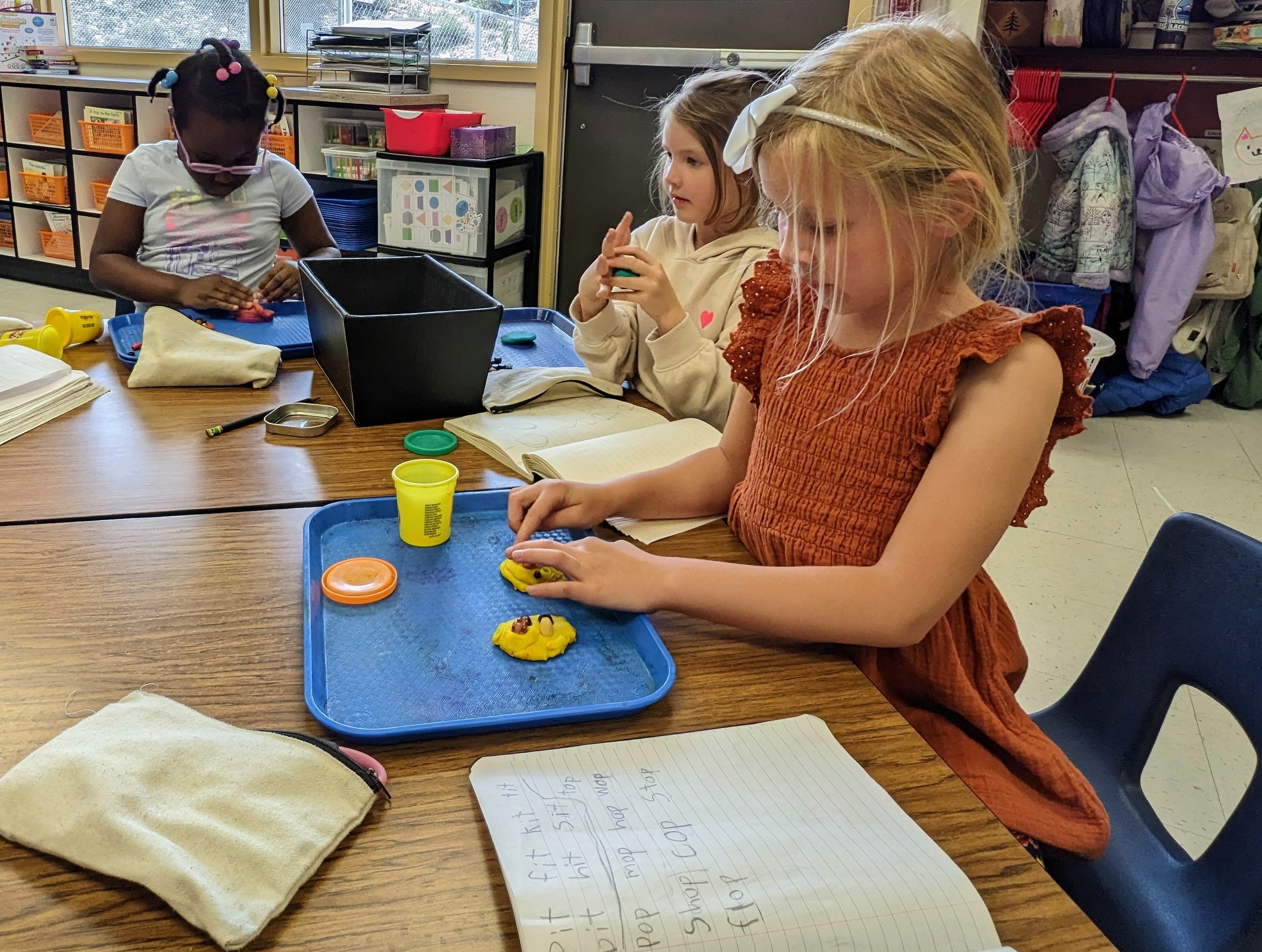 Kindergartners making math equations