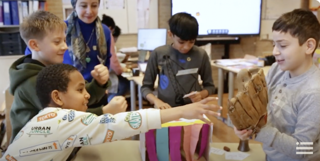 Children in co-design workshop creating games