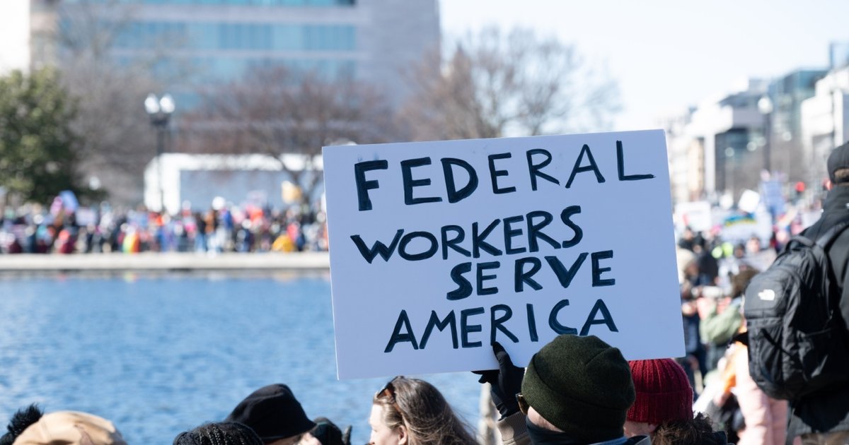 fed workers protest sign
