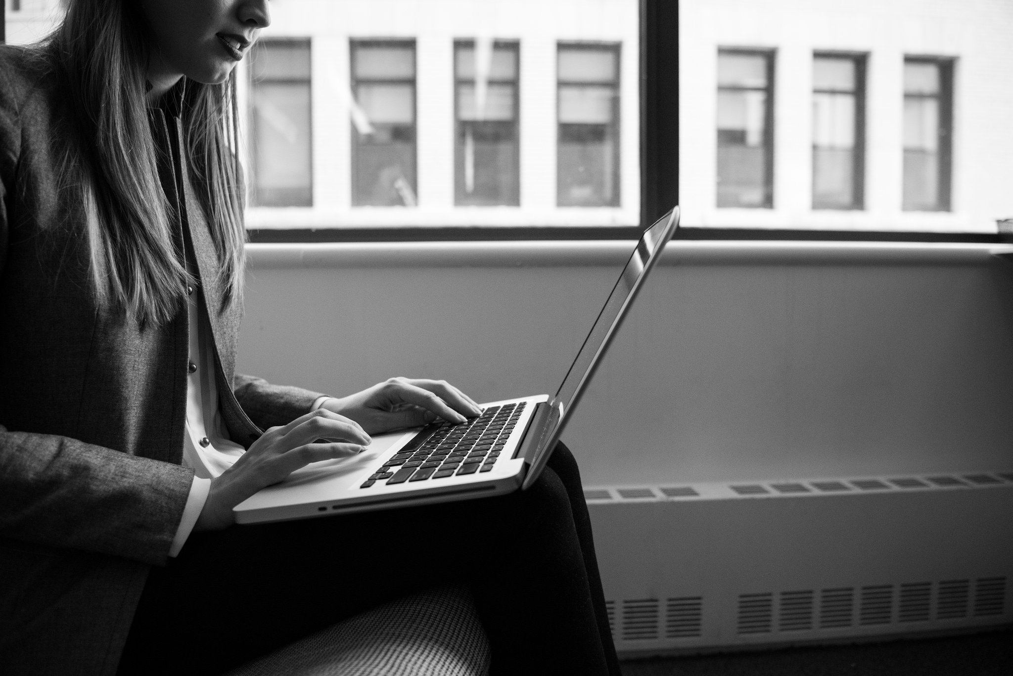 Woman using laptop