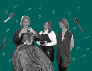 Young women in cosmetology school learn to care for air and fingernails and homeowners in Detroit, Michigan