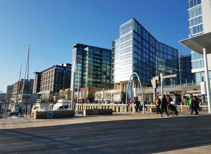 Image of the boardwalk at the Wharf neighborhood in Washington, DC