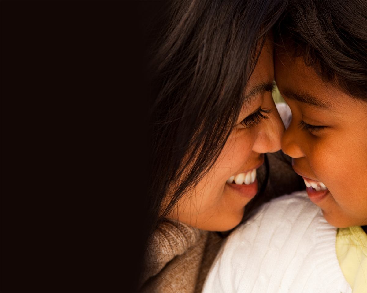 Mom and daughter being cute
