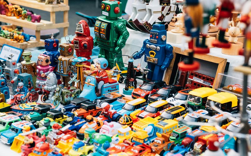 A plethora of toy robots.
