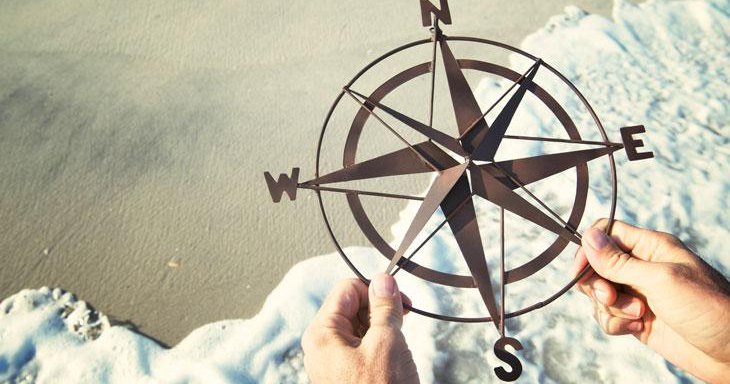 compass on the coast