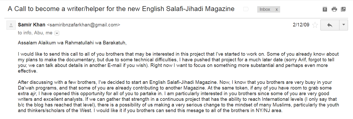 Revolution Muslim Report Email 2
