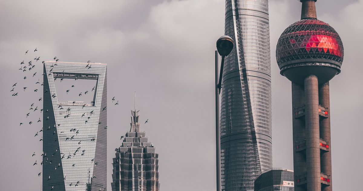 Shanghai, China, skyscrapers