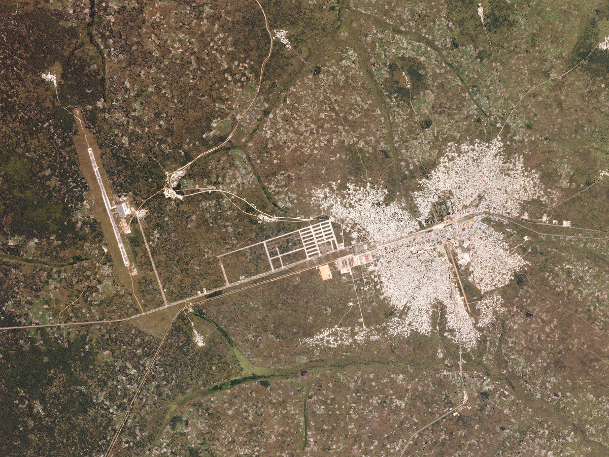 Aerial of Luau Angola