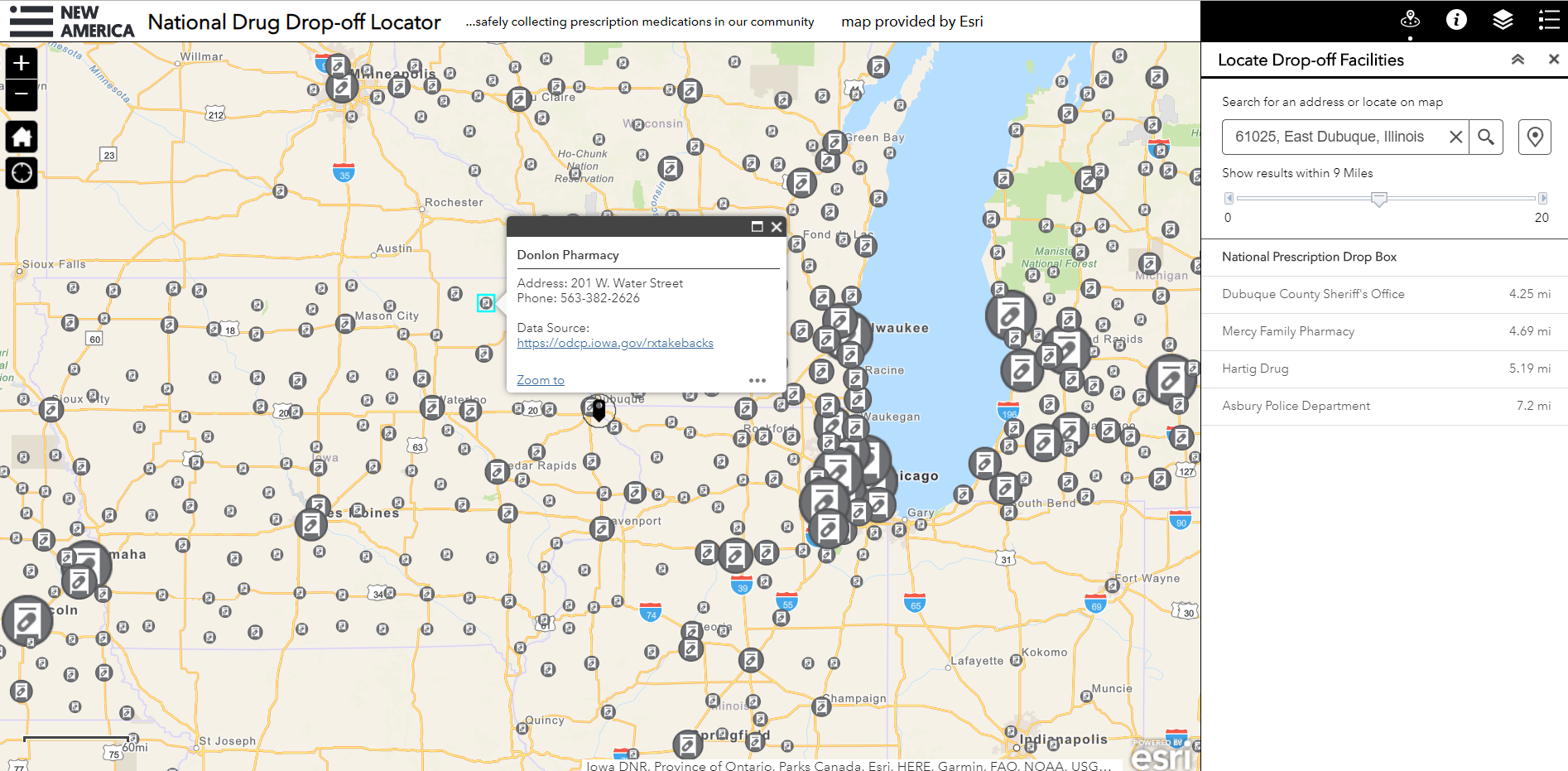 prescription drop-off map