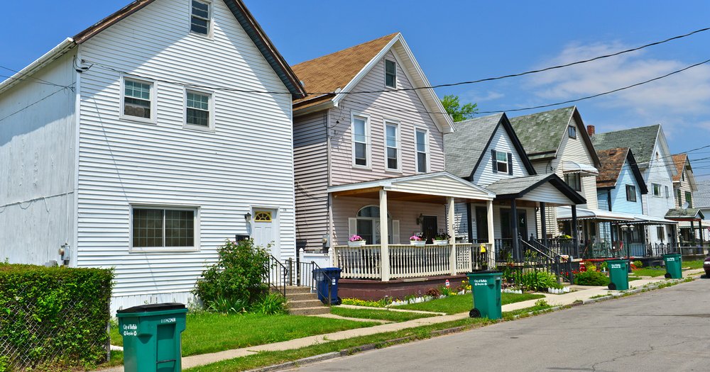 Row of houses in the suburbs
