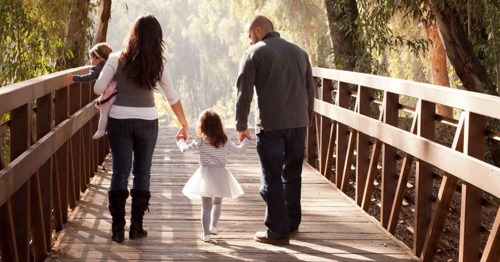 Family on Bridge