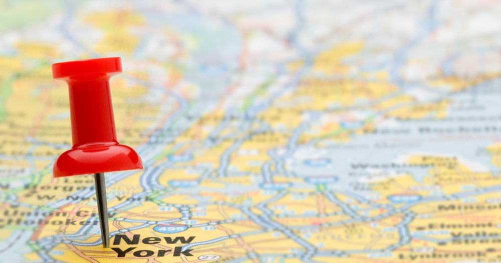 new york push pin map