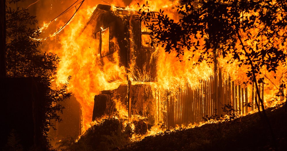 California house on fire