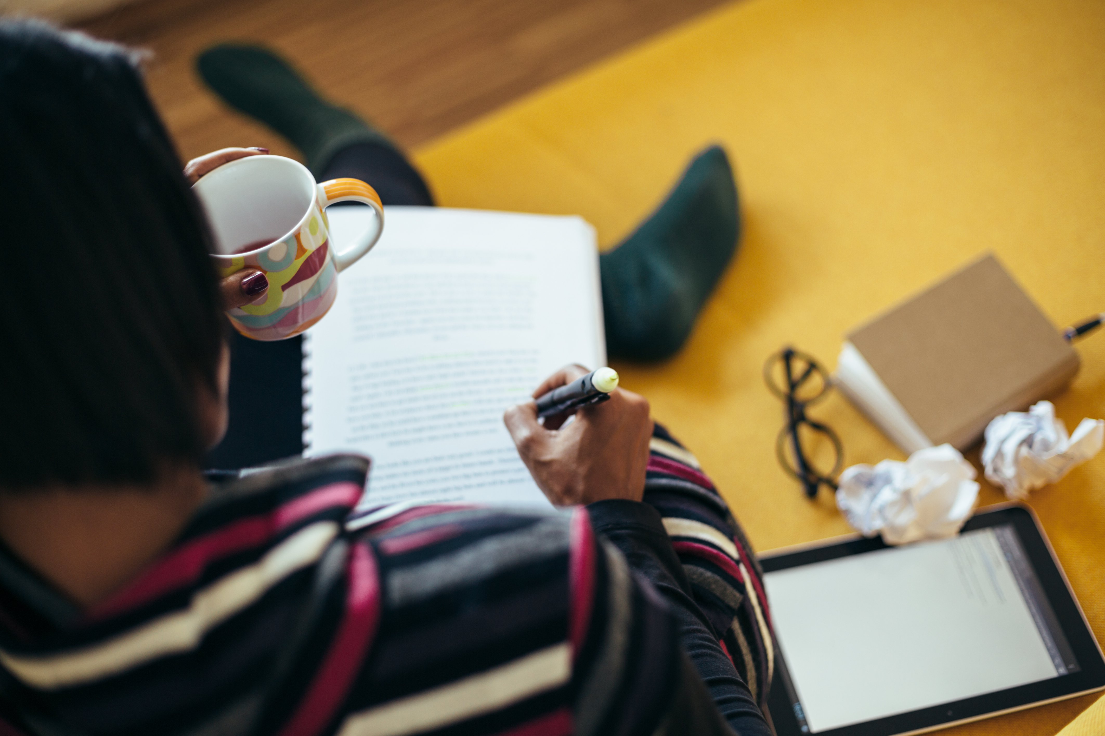 African American College Student Working