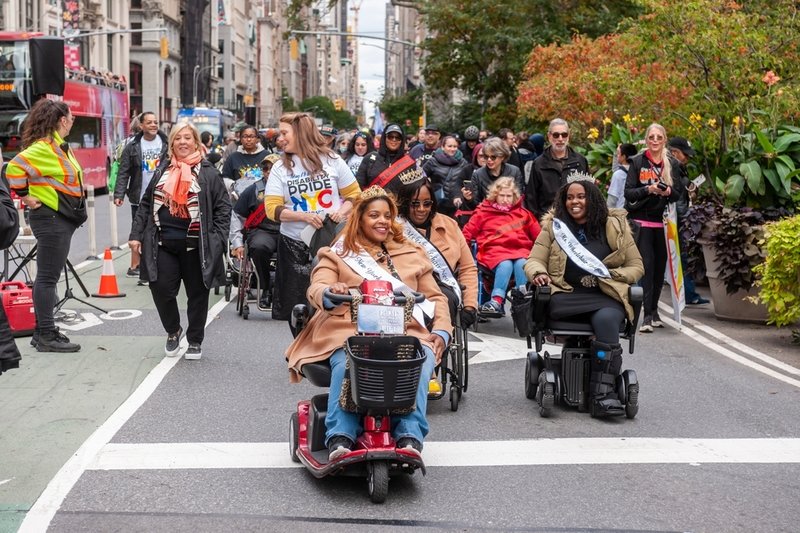 People with disabilities and their supporters march from Madison Square in New York City for the Disability Pride Parade celebrating the Americans With Disabilities Act.