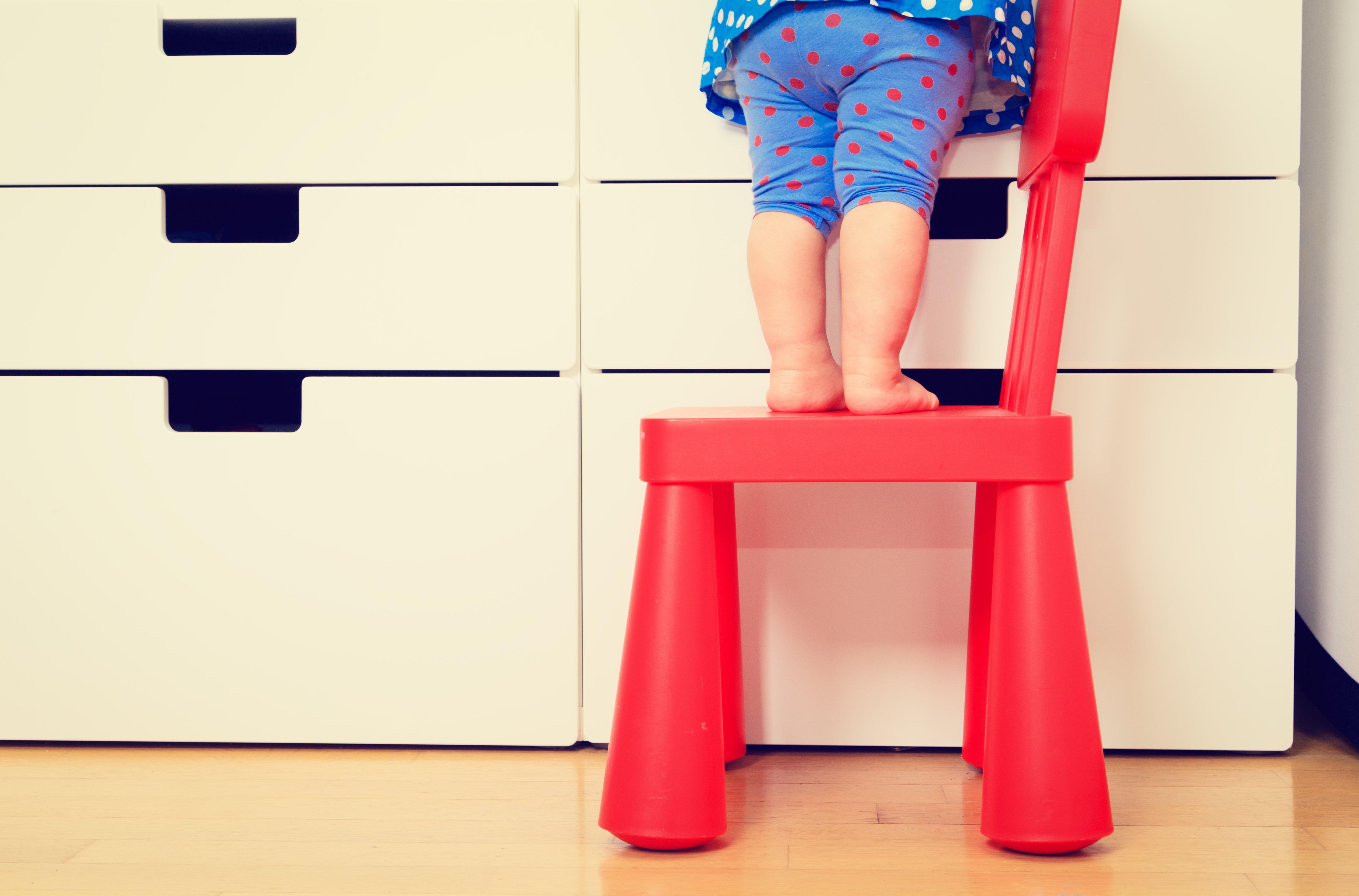 toddler on chair