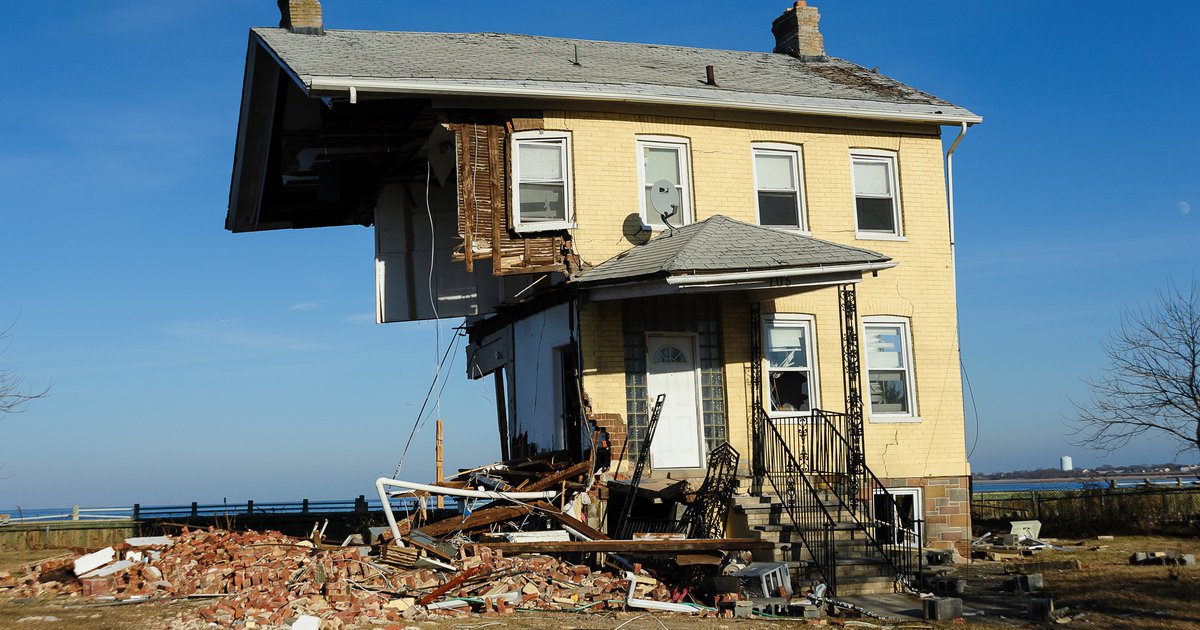 House Wrecked from Hurricane Sandy