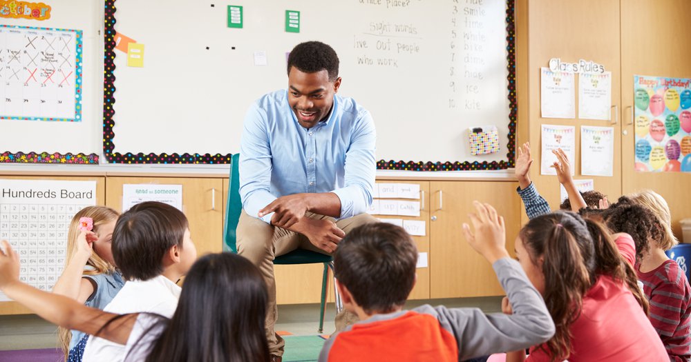 Teacher in Elementary School Classroom