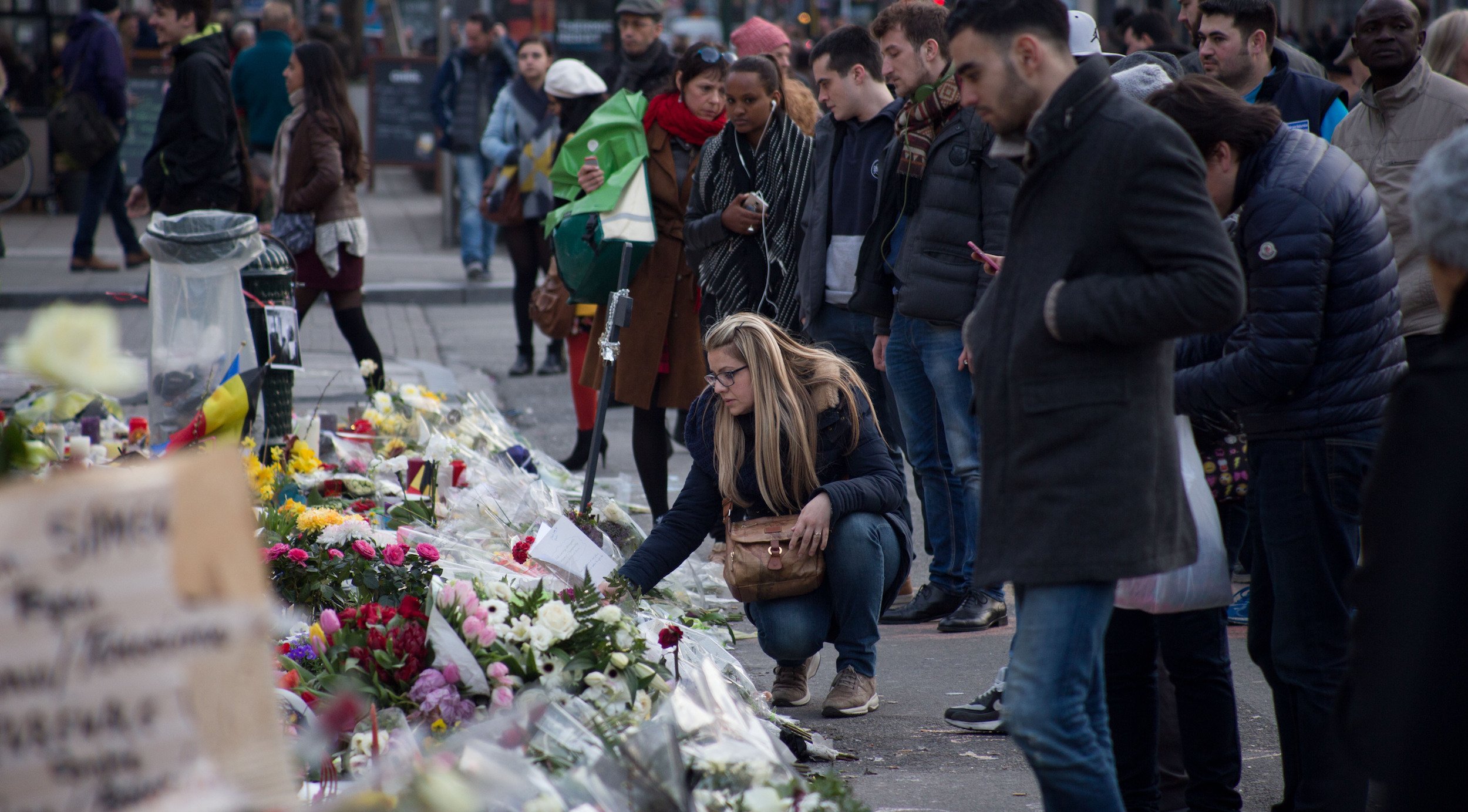 People gathered in Brussels to remember the victims of terrorist attacks.