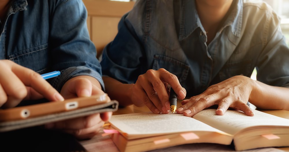 Textbooks in classroom