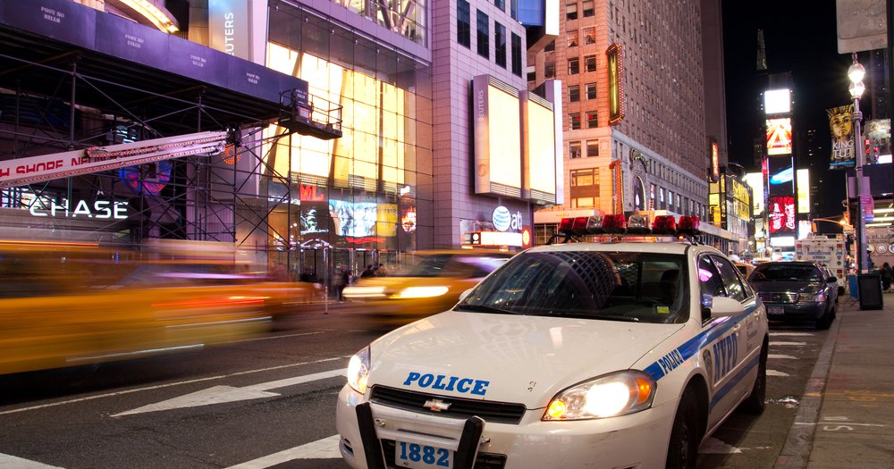 New York Police car is standing by on Times Square New York in the evening after the attempted car bomb incident happened on May 1, 2010. The city has tightened up security.