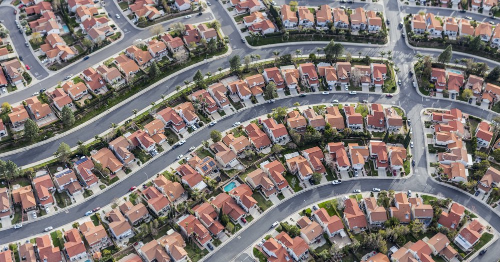 suburbia from above