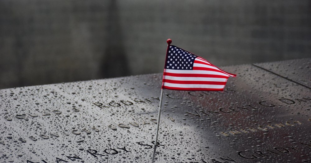 Flag at 9/11 Memorial