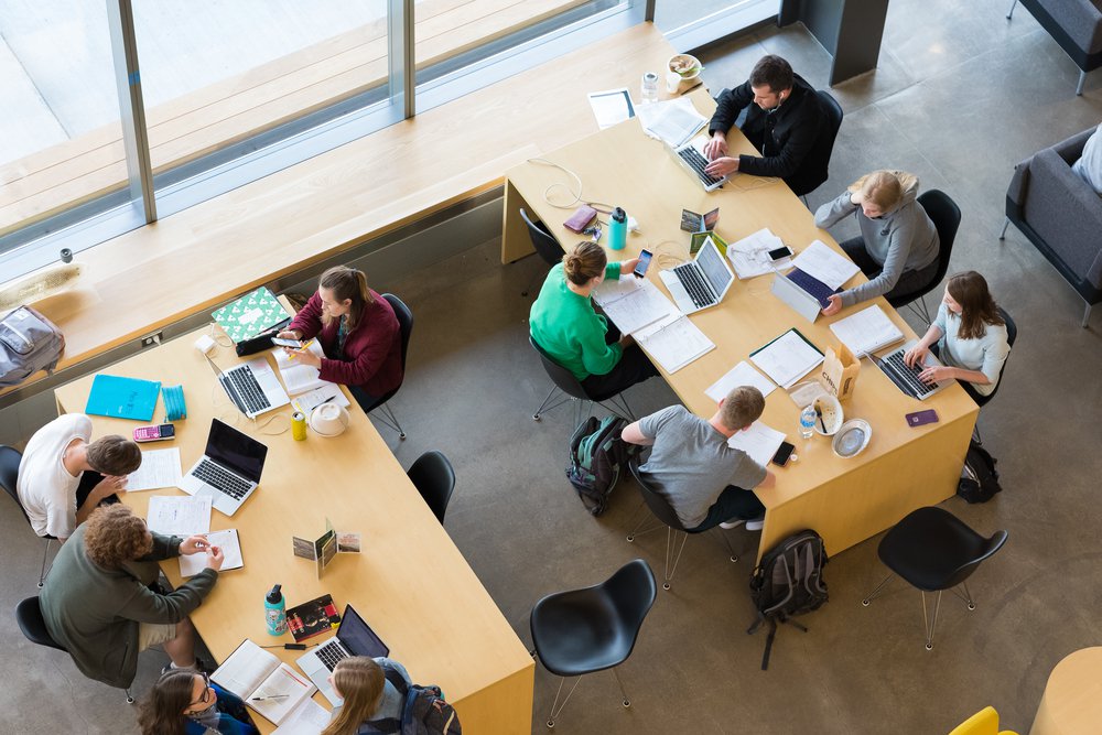 Students on college campus