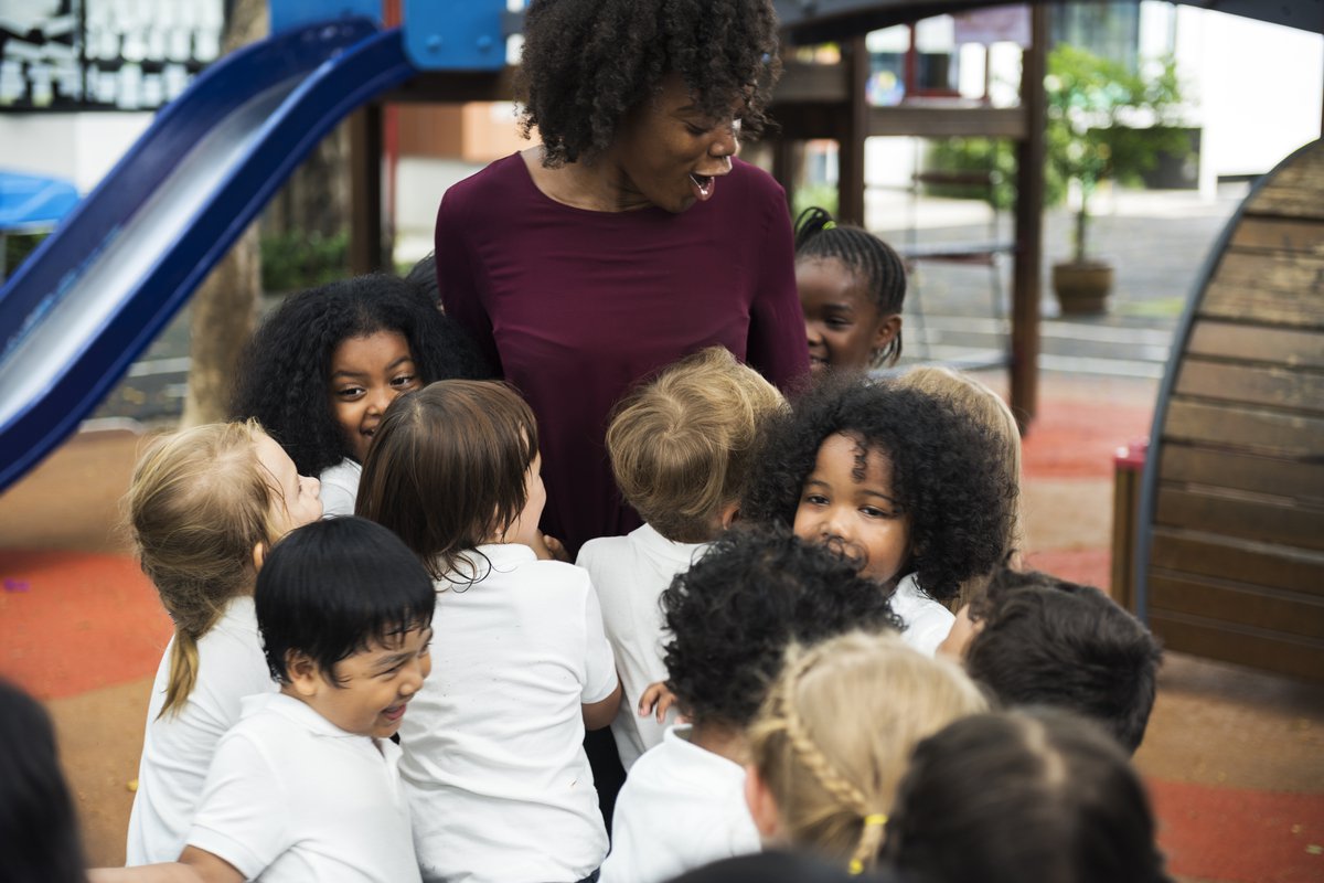Teacher and students