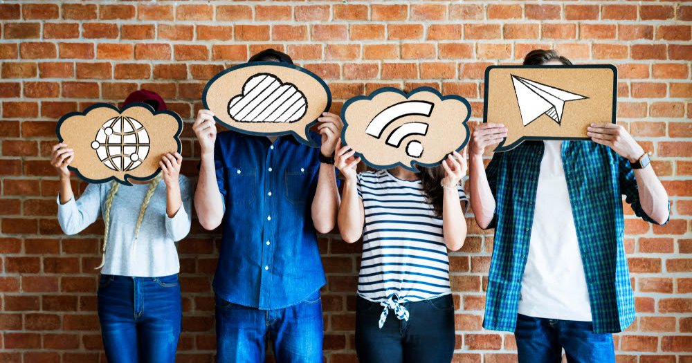 intern people with social media faces